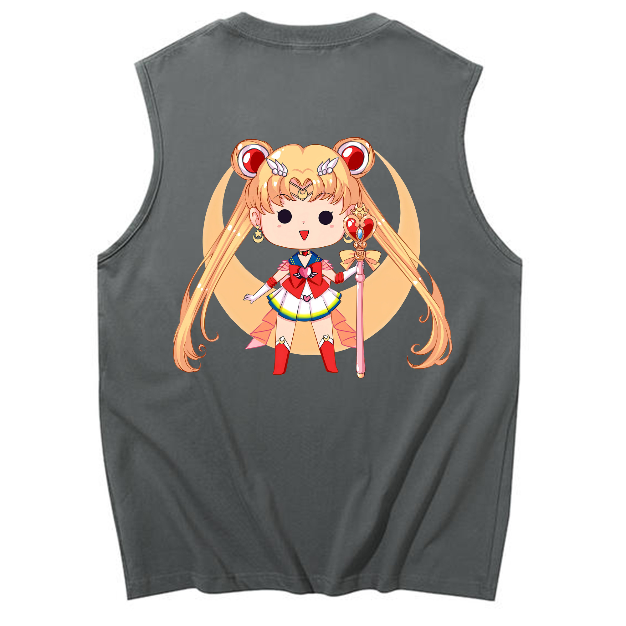 （画像用） 美少女戦士セーラームーン 月野 うさぎ つきの うさぎ Sailor Moon Tsukino Usagi コットン100％タンクトップ（背面プリント）
